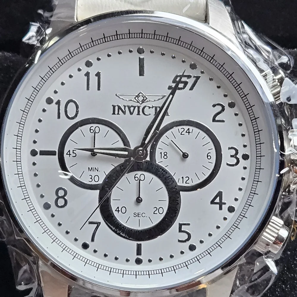Invicta Men’s Chronograph Watch 24083 – White Dial – 100M Water Resistant – New